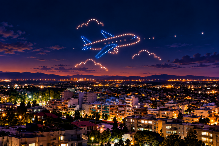 drone show με παιδικές ζωγραφιές στο Παίδων